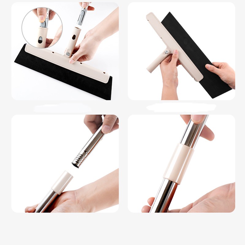 Chổi Gạt Nước, Chổi Quét Nước Lau Kính Vệ Sinh Đa Năng Xoay 360 Độ Tiện Dụng Cán Chổi INOX Có Thể Điều Chỉnh Kích Thước