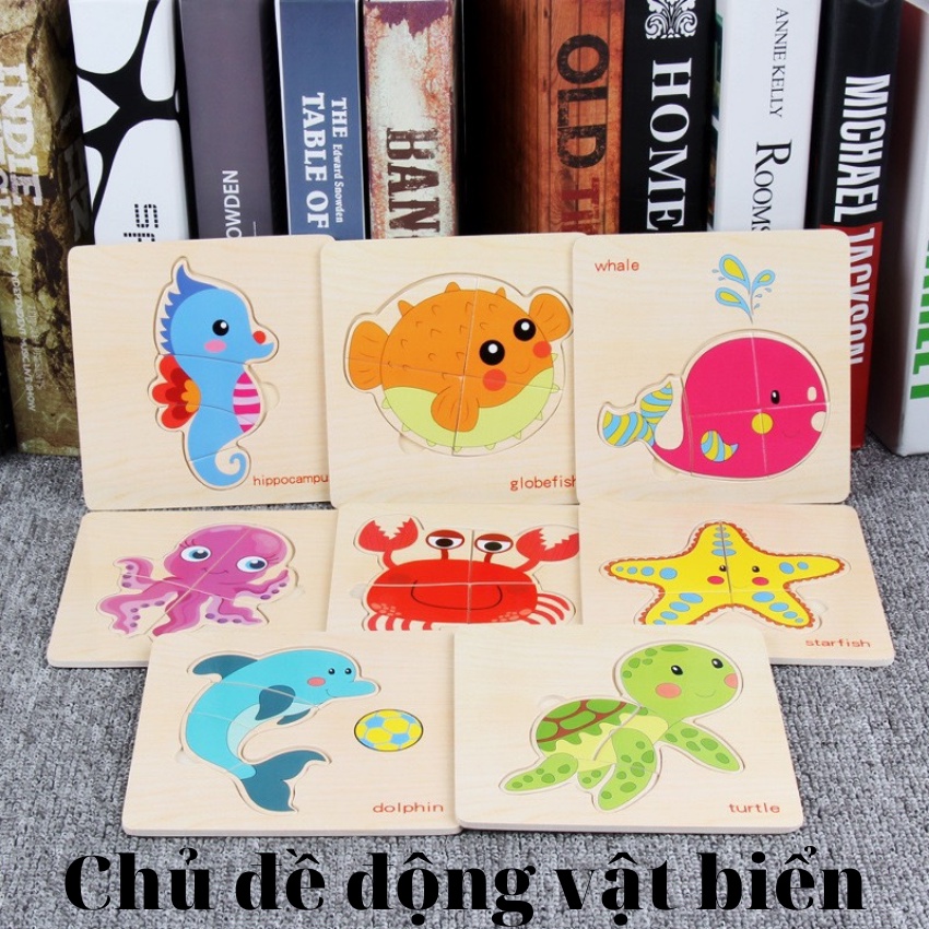 (Xả lỗ)Combo 8 bảng gỗ ghép hình cho bé (Freeship đơn từ 50k)