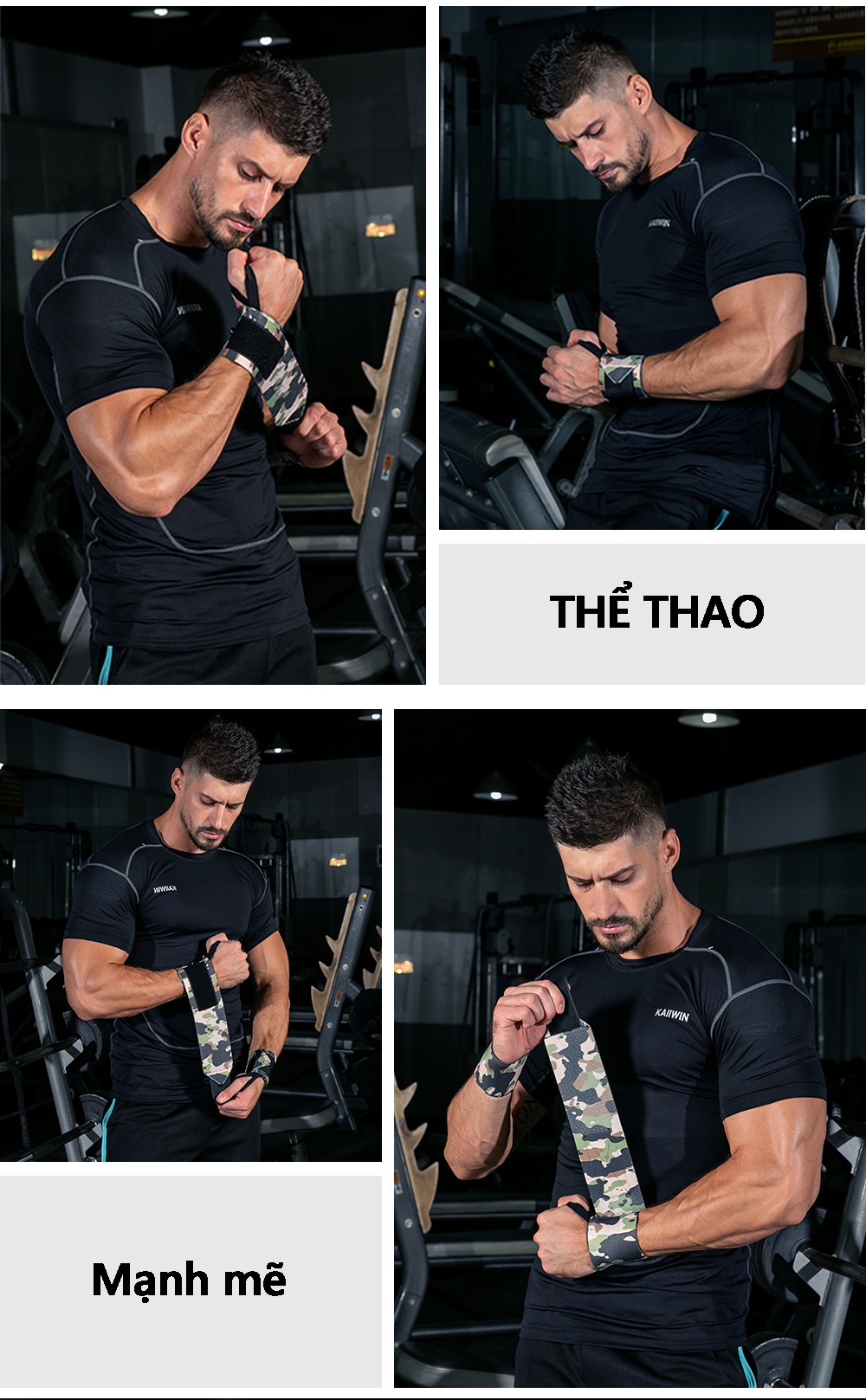 Mô tả Băng Quấn Bảo Vệ Cổ Tay Hàng Chính Hãng Băng Quấn Thể Thao Tập Gym Chất Liệu Polyester Chắc Chắn Cleacco Camo Boro Sport - 9