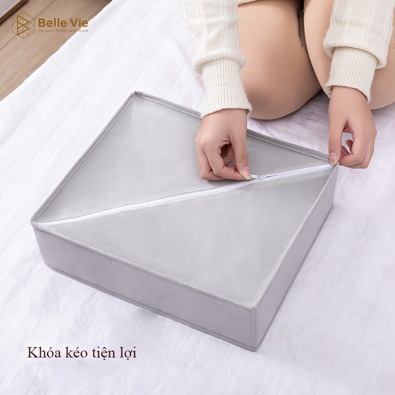 Set 3 Hộp Vải Đựng Đồ Lót BELLEVIE Hộp Đựng Đồ Nhiều Ngăn Đựng Tất Vớ, Đồ Lót Đựng Đồ Đa Năng Gấp Gọn Tiện Lợi | BigBuy360 - bigbuy360.vn