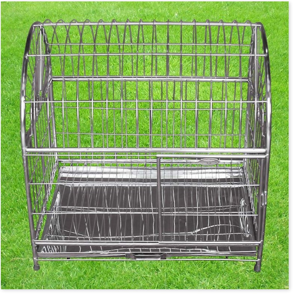 chuồng chó mèo inox mái vòm số 4 (54x35x53)- kèm khay inox | Shopee ...