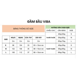 Váy bầu mùa hè ViBa [VB62] đuôi cá chân ren Full size S/M/L