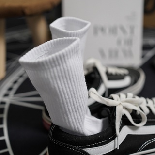 Tất vớ nam nữ trơn cổ cao, trung, thấp màu đen trắng basic chất dày loại 1 phong cách unisex Hàn Quốc
