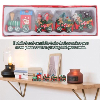 ASDFGER Xe Lửa Nhỏ Đồ Trang Trí Năm Giáng Sinh Vui Vẻ Trang Trí Quà Giáng Quà Tặng Bằng Gỗ