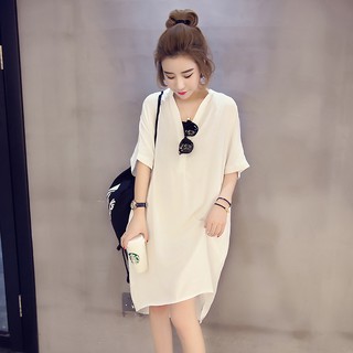 Áo sơ mi voan nữ phong cách hàn quốc áo baju wanita plus size váy
