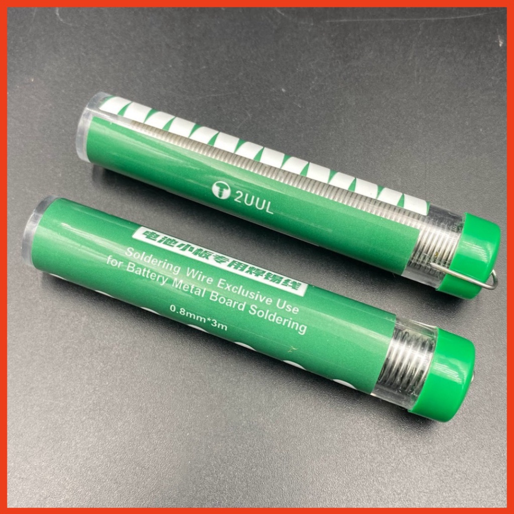 Dây thiếc hàn 173°c 2UUL dùng hàn cell pin, dây pin, tiếp điểm pin. Dây dài 3m, lõi 0.8mm
