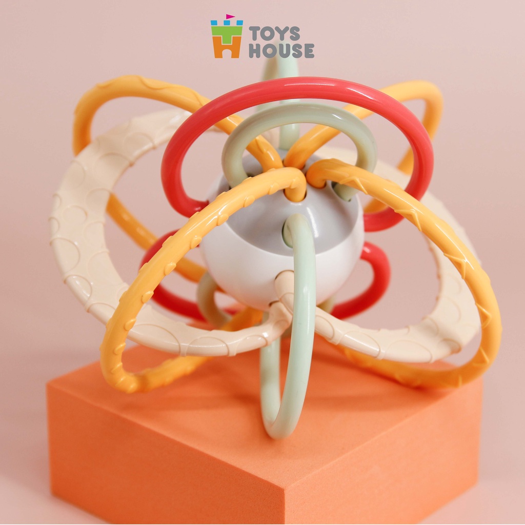 Mô tả Gặm nướu cho bé vòng hạt luyện vận động tinh kích thích thị giác silicon cao cấp Toyshouse HE0104 - 1