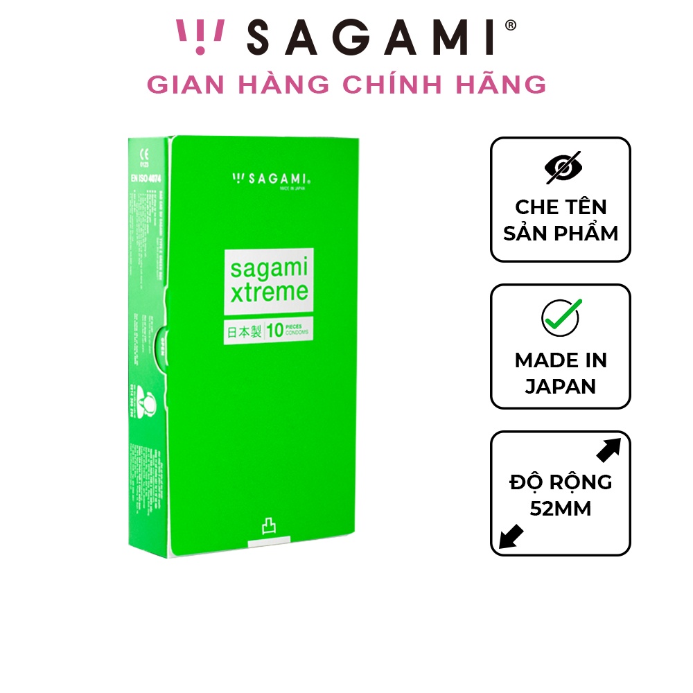 Ảnh Bao cao su Sagami Green gân gai hộp 10 chiếc 2