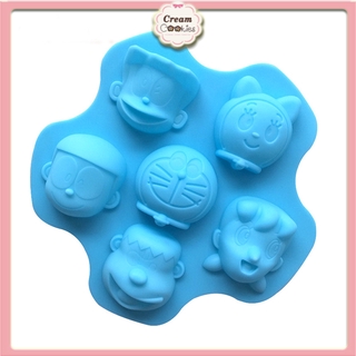 Khuôn Silicon Làm Socola,Thạch Rau Câu,Kẹo Dẻo,Pudding Trang Trí Hình 6 Nhân Vật Doraemon