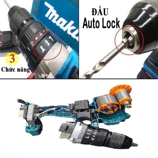 [HOT] Thân máy khoan pin ma.ki.ta đầu 13 động cơ dây đồng 100%