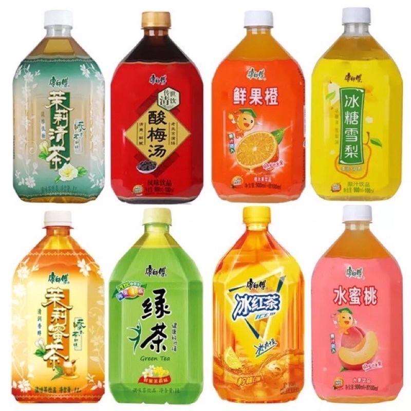 [TỔNG HỢP] Nước trái cây hoa quả Kangshifu 1000ml vị Lê, Đào, Chanh, Nhài, Nhài mật ong giải nhiệt