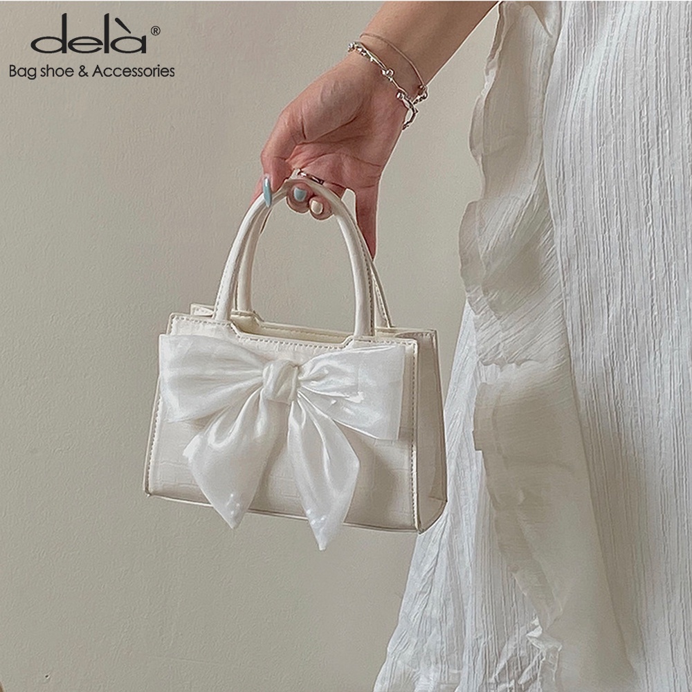 Dela Túi Xách Nữ Đeo Chéo Vai Hình Vuông Nhỏ Thiết Kế Nơ Phong Cách trắng Cổ Tích Mới Dành Thời Trang Cho Nữ | Shopee Việt Nam