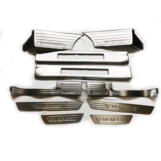 Ốp bậc cửa, nẹp bước chân trong, ngoài xe Ford Everest 2017-2022, 2023 inox cao cấp