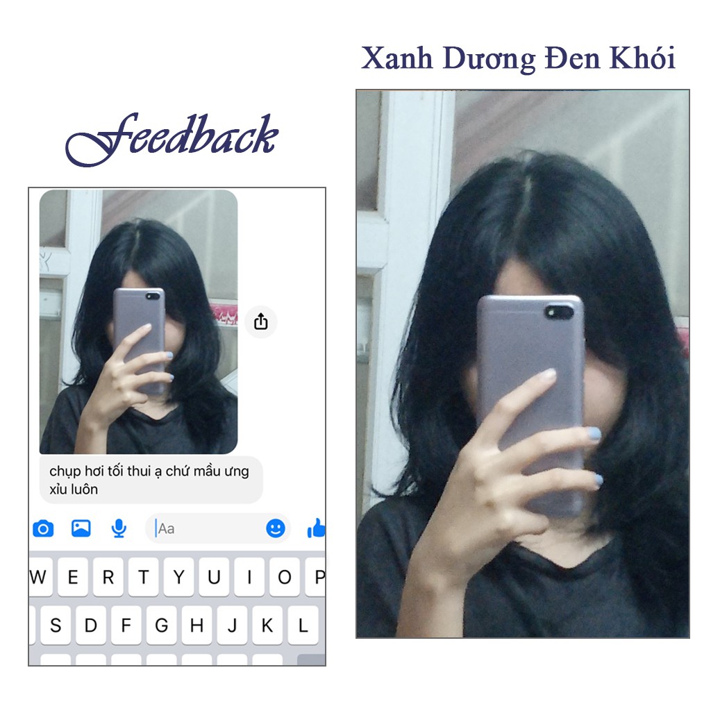Thuốc nhuộm tóc màu XANH DƯƠNG ĐEN ÁNH KHÓI 100ml màu nhuộm lên chuẩn tone