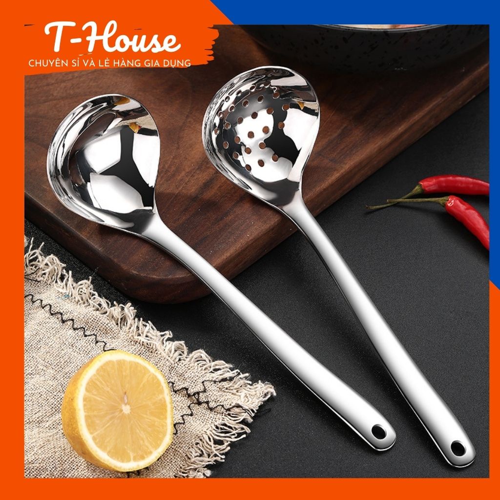 Vá múc canh inox 304 hình oval cao cấp - muỗng múc canh, mui múc canh ...