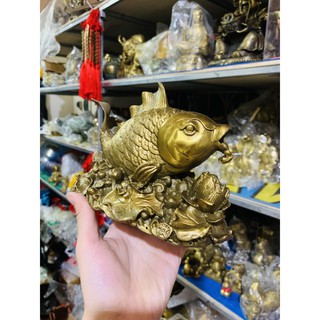 Tượng Cá chép bằng đồng vật phẩm phong thủy trang trí trưng bày quà tặng