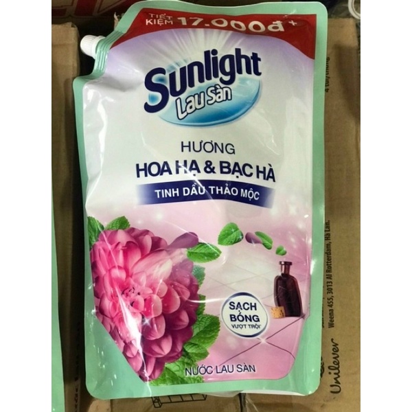 Túi nước lau sàn Sunlight hương hoa diên vỹ/ chanh sả