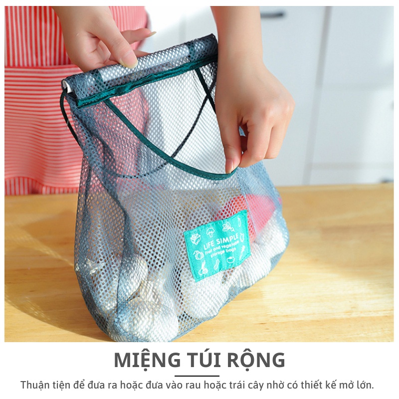 Túi Lưới Treo Đựng Hành Tỏi Rau Củ KOOBEE – Dùng Trong Bếp Hoặc Đi Chợ, Tái Sử Dụng, Thân Thiện Môi Trường (CSNC12)