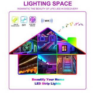 5m 10m 15m Dải LED Tuya Thông Minh 5050 RGB Dải Đèn LED Dải Ruy Băng Linh Hoạt Sọc DC 12V IP65 Băng Diode Chống Nước WIFI Bộ Điều Khiển Adapter