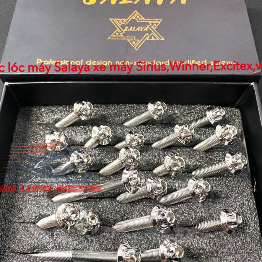 Salaya Bộ ốc lốc máy Inox 304 gắn xe máy Vision,AB,Winner,Ex,Sirius,Blade,Sonic,Wave,Dream,Vario,Future125,Raider Satria