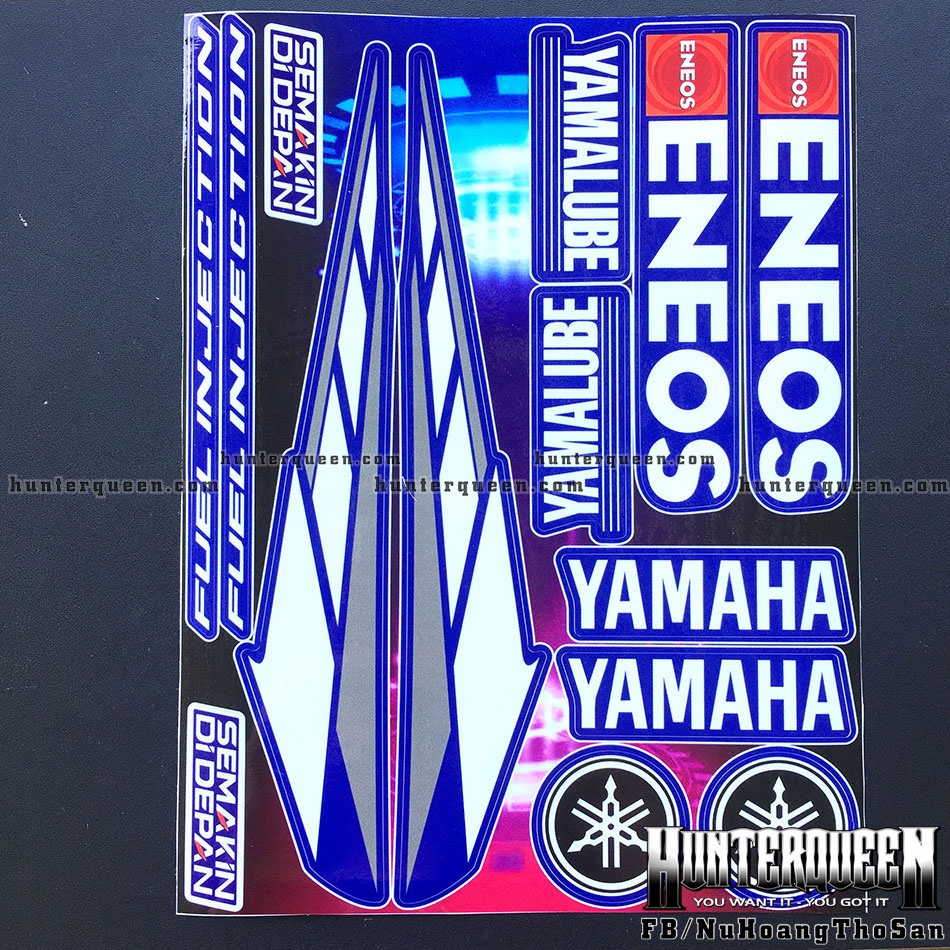 Bộ logo YAMAHA Eneos Yamaluble Semakin dán xe. Decal cao cấp chống nước, không bay màu