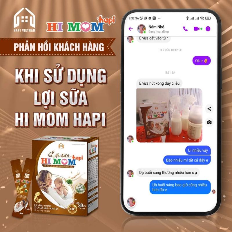 Lẻ 10 Gói Lợi Sữa Hi Mom -Giúp Gọi Sữa Về Nhanh, Mát Sữa, Thông Tắc Tuyến Sữa