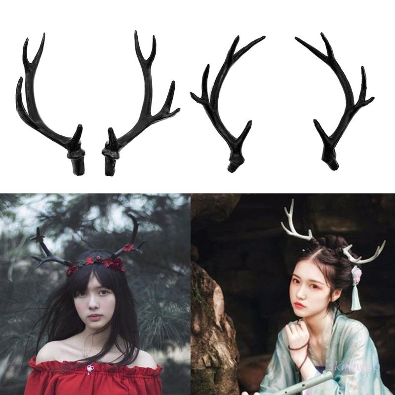 Sừng cổ trangcosplay nguyên liệu làm phụ kiện chụp ảnh make up bằng nhựa mua thêm keo nến và kẹp ở phân loại để sử dụng