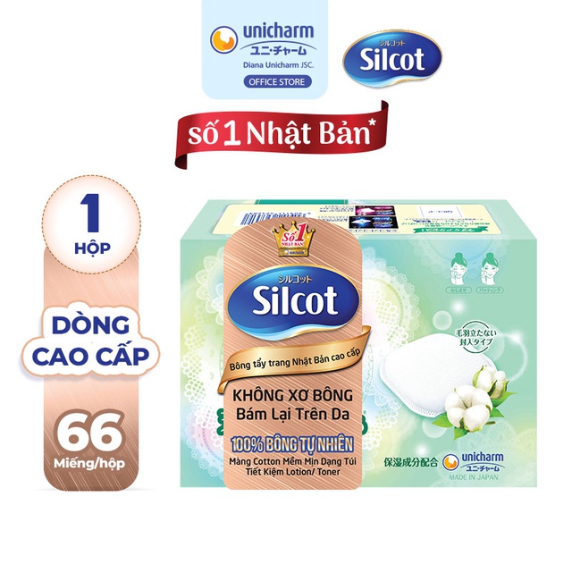 Bông trang điểm (bông tẩy trang) cao cấp Silcot Premium 66 miếng/hộp ...