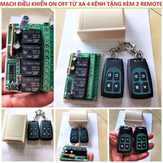 CÔNG TẮC ĐIỀU KHIỂN TỪ XA 12V 4 KÊNH LẮP XE MÁY Ô TÔ LOẠI TỐT TẶNG 2 CÔNG TẮC