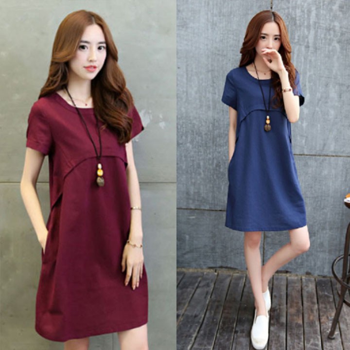 Đầm Suông Công Sở Dành Cho Người Mập Bụng , Có Túi Dành Cho Người Từ 45Kg -  70Kg | Shopee Việt Nam
