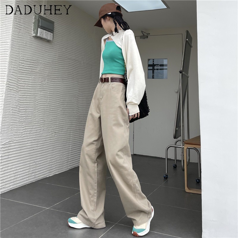 Ảnh Daduhey Quần dài ống rộng lưng cao 6 màu tùy chọn thời trang năng động cho nữ 3