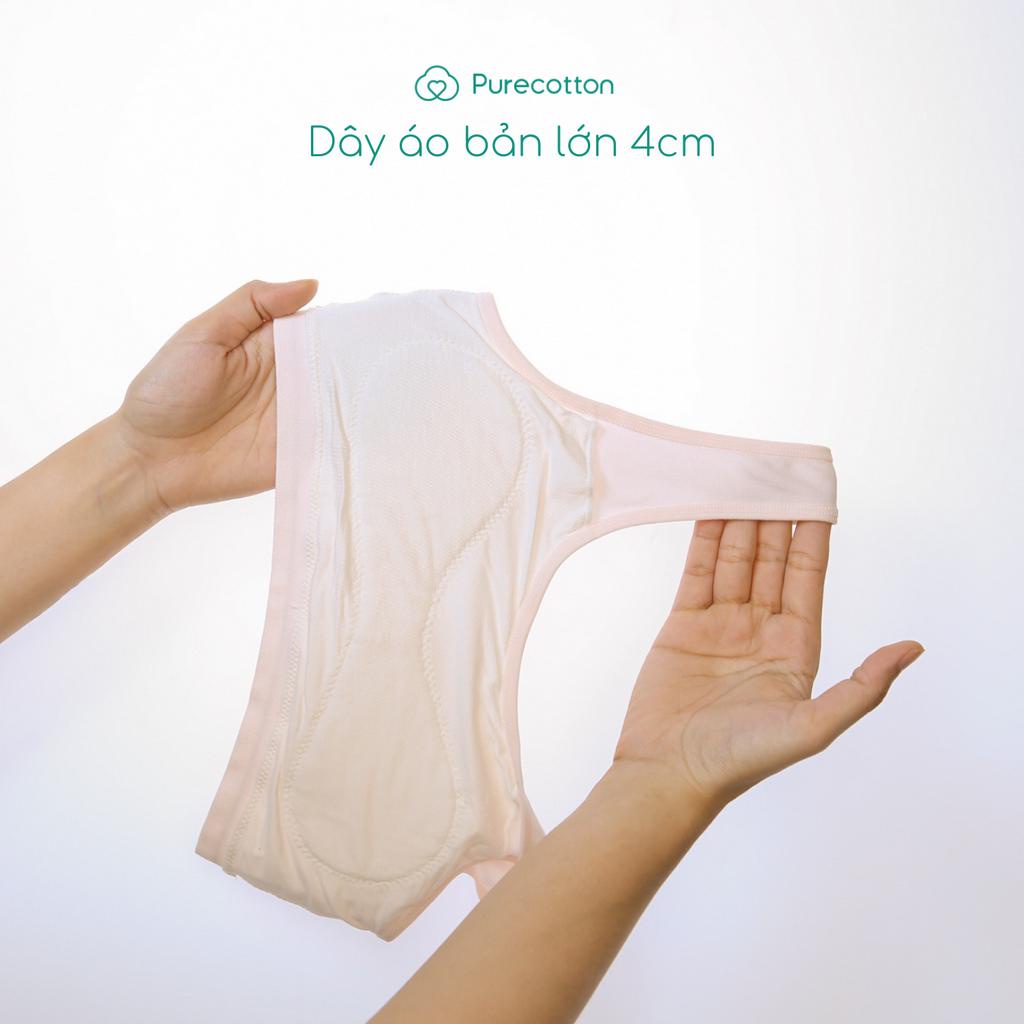 Ảnh Áo lá học sinh Purecotton bé gái mới lớn chất liệu sợi sồi cao cấp kiểu chui đầu không đệm PC007 3