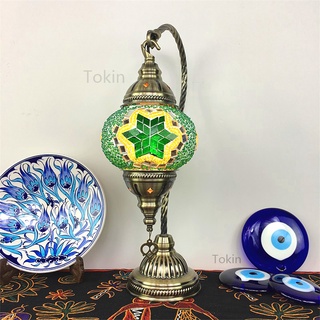 Đèn Để Bàn Mặt Kính Họa Tiết Mosaic Thủ Công Kiểu Vintage Thổ Nhĩ Kỳ Lãng Mạn
