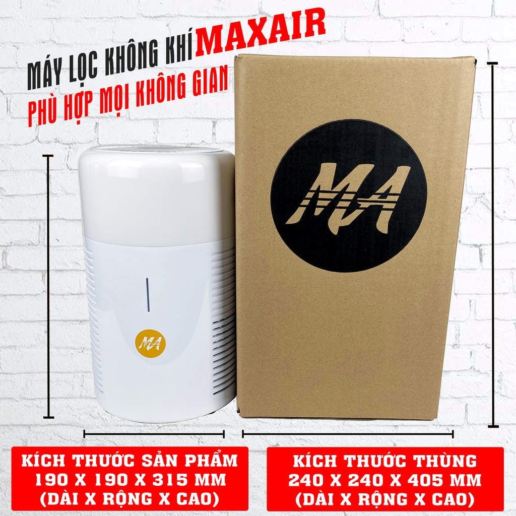 Ảnh Máy lọc không khí MaxAir lõi lọc than hoạt tính khử mùi, Air Purifier lọc bụi mịn,lọc lông chó mèo,BH 12tháng CHÍNH HÃNG 2