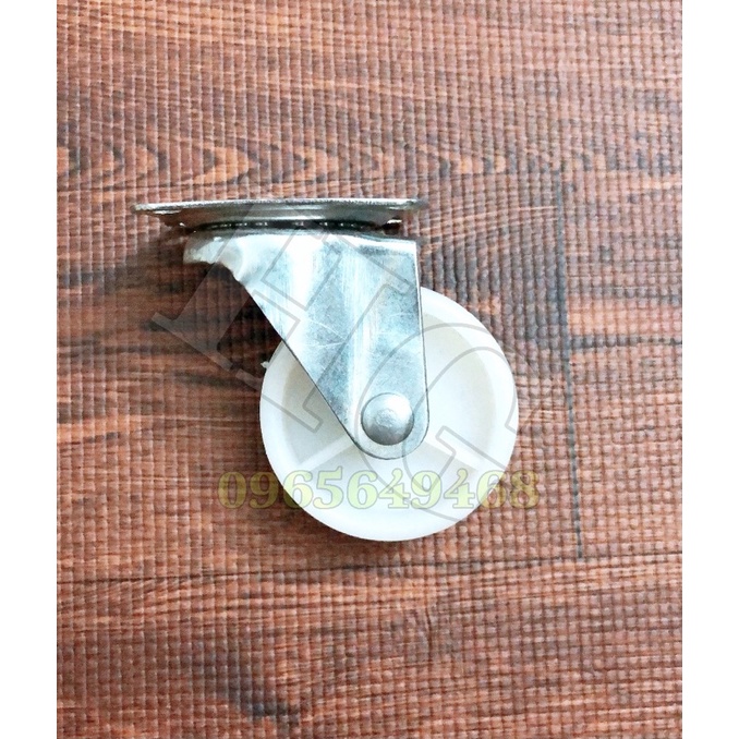 Bánh Xe Nhựa Trắng Bánh Phanh, Bánh Xoay Đủ Cỡ 5cm 6cm 7cm