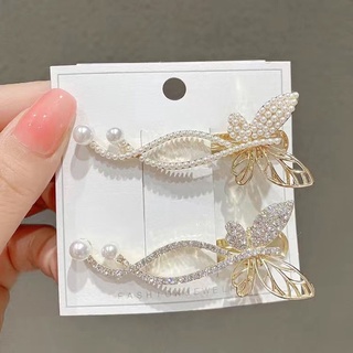 Kẹp Tóc Một Cánh Bướm Tua Rua Đính Đá Ngọc Trai Phong Cách Nhật Hàn