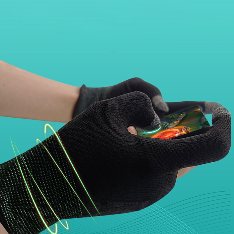 1 Pair Two-finger Gaming Finger Sleeve Mobile Game Glove for Touch Screen Finger