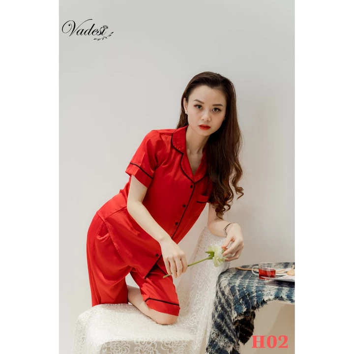 Bộ Pijama Lụa, Bộ Lửng Nữ - Vadesi , Thời Trang Nữ, Bộ Mặc Nhà Nữ Mùa Hè, Đồ Bộ, Đồ Ngủ Đẹp,