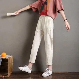 Vải Lanh Cotton Mùa Hè 2022 Cao Cấp Ôm Hơn Nhìn Mỏng Đến Mắt Cá Chân Quần Nữ Rời Phù Hợp Với Hợp Thời Trang Thường Ngày Skinny Quần