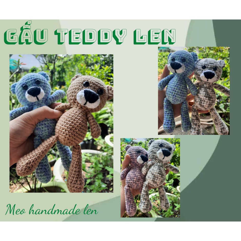 Gấu teddy len - Handmade len - Amigurumi (có chuông)