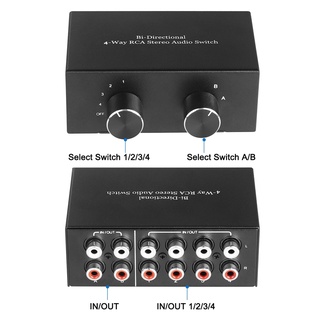 Bang 4 Chiều RCA Stereo Switch Bi-Directional 4 Trong 2 Ra 2 Trong 4 Ra R L Switcher