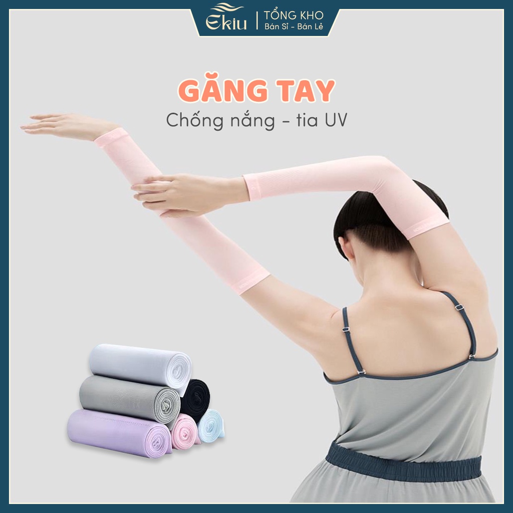 Găng tay chống nắng nam nữ bao tay đi phượt xỏ ngón vải co giãn tốt mát mẻ - Ekiu shop