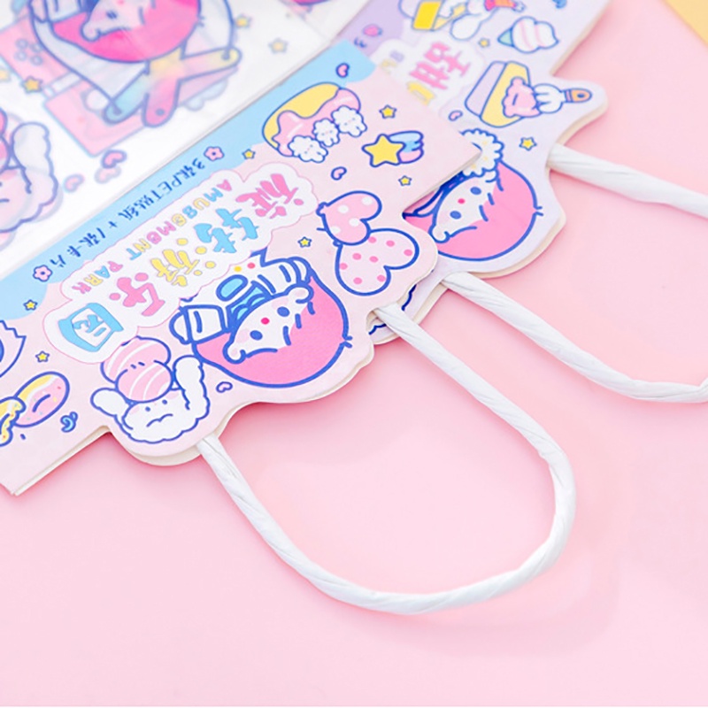 Túi 3 Miếng Dán Trang Trí Túi Xách Màu Đồng Đục In Họa Tiết Hoạt Hình Đa Dạng, Túi Sticker