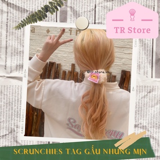 Scrunchies tag gấu cột tóc nhung mịn xinh