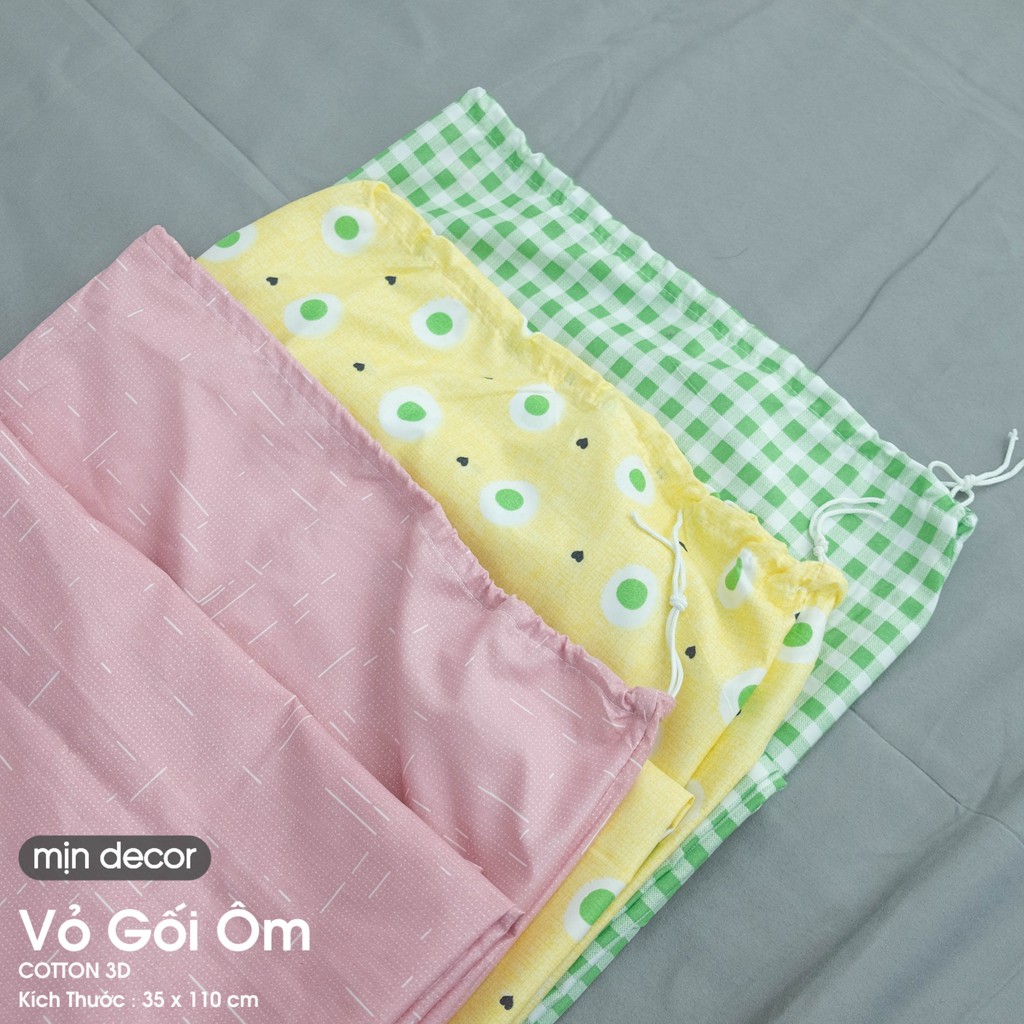 Ảnh Vỏ Ôm Cotton Poly Mịn Decor, Áo Gối Ôm Dây Rút Đồng Bộ Ga Giường, Kích Thước 35x100cm 4