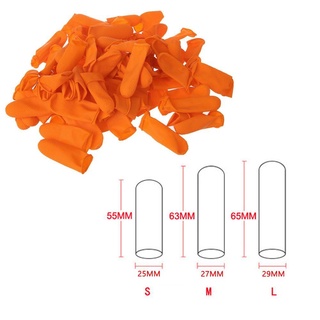 VOIDLESS 100 Chiếc Màu Cam Cots Ngón Tay Chống Trơn Trượt Bảo Vệ Đầu Ngón Tay Nghệ Thuật Dụng Cụ Găng Tay Cao Su