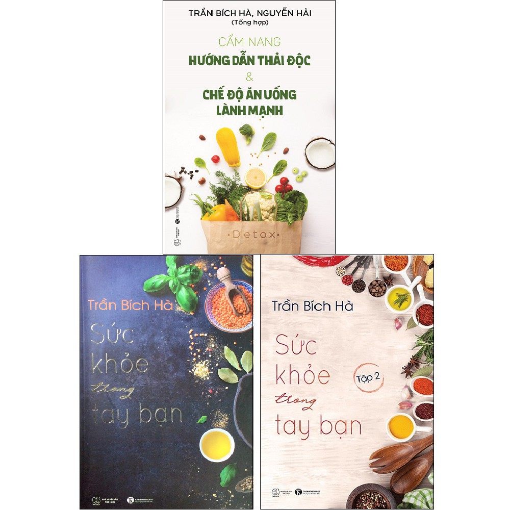 Sách - Combo: Cẩm Nang Hướng Dẫn Thải Độc & Chế Độ Ăn Uống Lành Mạnh + Sức Khỏe Trong Tay Bạn: Tập 1+2 (3 cuốn)