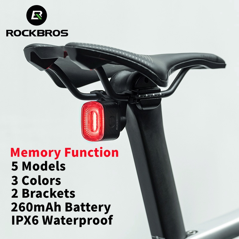 ROCKBROS Đèn Đuôi Xe Q2 Chống Thấm Nước IPX6 2 Màu Đỏ Xanh Dương Tím Dành Cho Xe Đạp