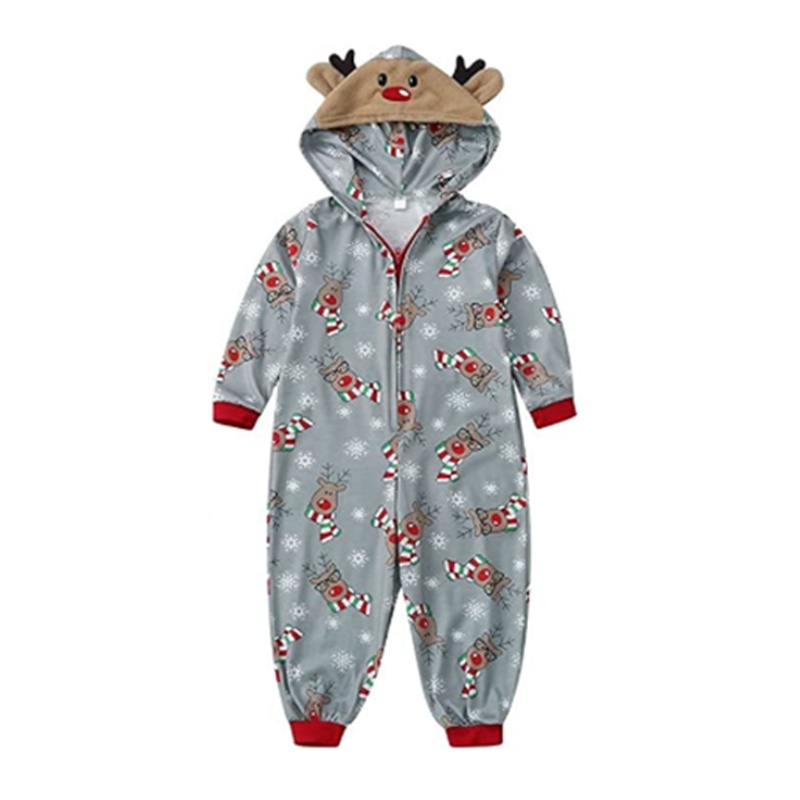 Dassbsug Gia Đình Cho Onesies Bộ Đồ Ngủ Nai Sừng Tấm Dễ Thương Có Mũ Trùm Đầu Giáng Sinh Áo liền quần Romp