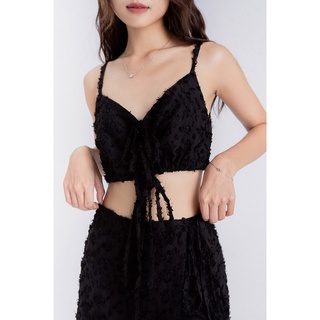 Bộ đồ nữ áo dây phối chân váy dài Đen cách điệu Nora Set - Laimer